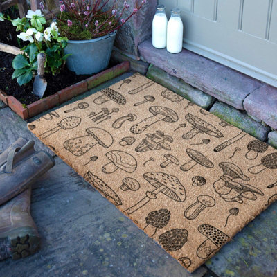 Artsy Doormats Mushrooms Large Doormat (90 X 60Cm) from B&Q