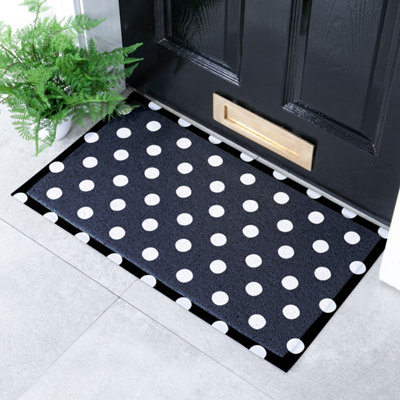 Artsy Doormats Black Polka Dot Indoor Outdoor Doormat (70 X 40Cm) from B&Q