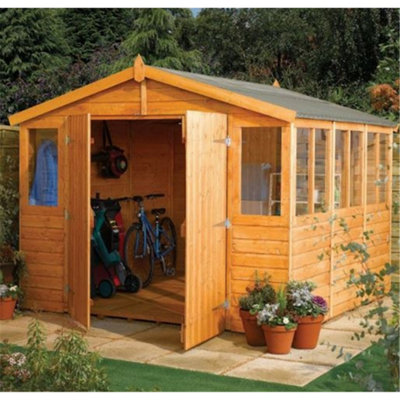 Cheshire 9 X 6 Apex Workshop With Double Door (12mm Shiplap)