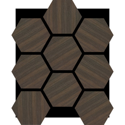 Wall Panels Uk Smoked Oak Hexagonal Acoustic Wall Panels ( 2 Pack ) from B&Q