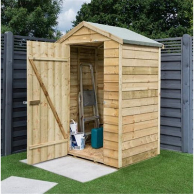 Cheshire 4 X 3 Overlap Apex Shed With Single Door (8mm Overlap) from B&Q