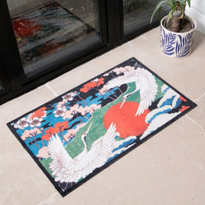 Artsy Doormats Japanese Crane Indoor Washable Doormat from B&Q