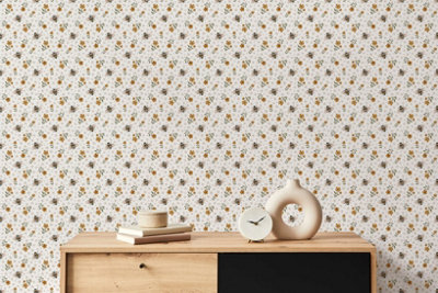 B&Q -  Eco-Friendly White Bee Wallpaper