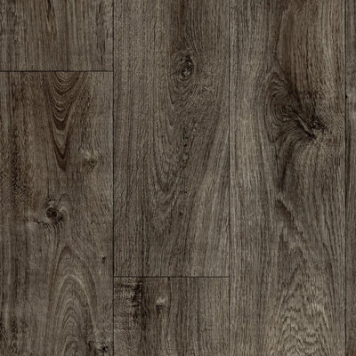  - Grey Wood Effect Oak Anti-Slip Vinyl Flooring For Livingroom2mm Felt Backing Vinyl Sheet -1M(3'3") X 4M(13'1")-4M²