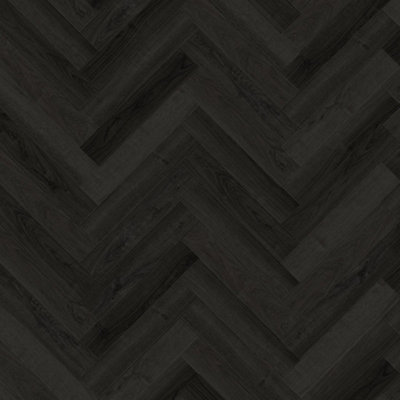 Antigua Charcoal Wood Effect Glue Down Luxury Vinyl Tile-Herringbone(2.5mm Lvt)For Domestic & Commercial Use 1.38M²Per Pack from B&Q
