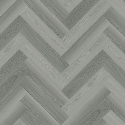 B&Q Wood Effect Herringbone Luxury Vinyl Tile, 2.5Mm Luxury Vinyl Tile For Commercial & Residential Use,3.764M² Pack Of 60 Grey