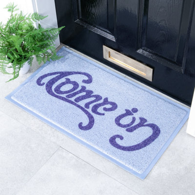 Native Natural Blue Come In Go Away Doormat (70 X 40Cm) from B&Q