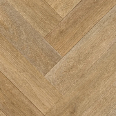  - Neutral Wood Effect Herringbone Vinyl Flooring Sheet For KitchenBathroomLivingroom4.50mm Thick-3M(9'9") X 4M(13'1")-12M²
