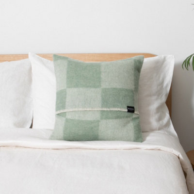 Native Natural Checkerboard Green Wool Cushion 45X45Cm from B&Q