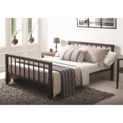 TL Beds Black Modern Squared Metal Bed FrameDouble 4Ft6" from B&Q