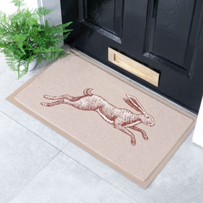 Native Natural Jumping Hare Indoor & Outdoor Doormat70X40Cm from B&Q