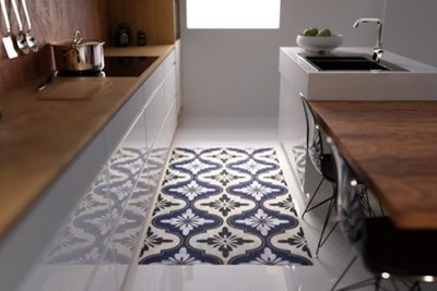Artsy Doormats Maroc Blue Vinyl Floor Mat 72X100Cm from B&Q