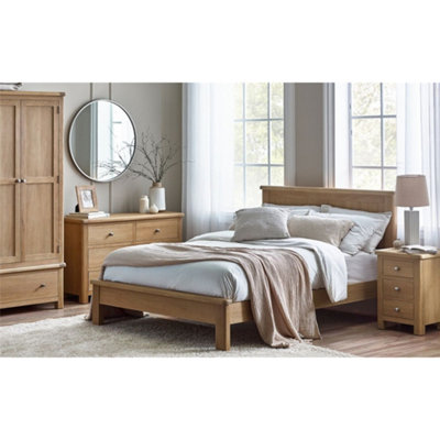 Ashfield Premium Limed Oak Bed With Curved EdgingDouble 4Ft 6" (135Cm) from B&Q