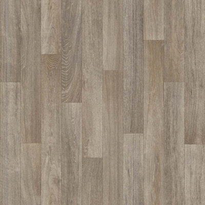  - Wood Effect Brown Anti-Slip Vinyl Flooring For LivingroomKitchen,2mm Cushion Backed Vinyl Sheet -7M(23') X 4M(13'1")-28M²