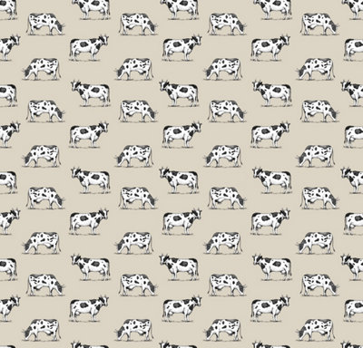 B&Q -  Eco-Friendly Beige Cow Wallpaper