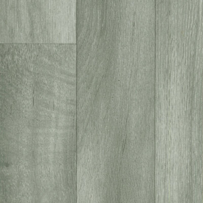  - Grey Wood Effect Vinyl Flooring For LivingroomKitchen2mm Thick Textile Backing Vinyl Sheet -1M(3'3") X 2M(6'6")-2M²