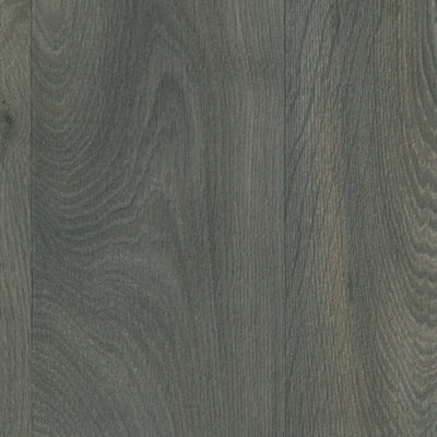 B&Q Non Slip Wood Effect Vinyl Flooring For Livingroom, Kitchen, 3.8Mm Thick Cushion Backed Vinyl -7M(23') X 4M(13'1")-28M² Grey