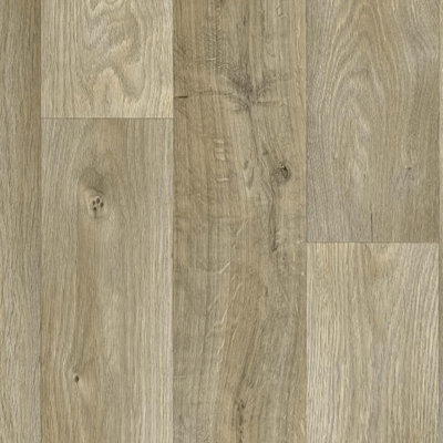  - Brown Wood Effect Vinyl Flooring For LivingroomKitchen,1.90mm Thick Cushion Backed Vinyl Sheet-2M(6'6") X 3M(9'9")-6M²
