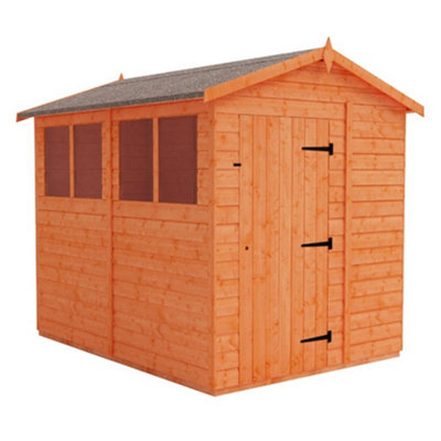 Horsforth 8 X 6 (2.39M X 1.75M) Wooden Tongue And Groove Garden Apex Shed - Single Door (12mm T&g Floor And Roof) (8Ft X 6Ft) (8X6)