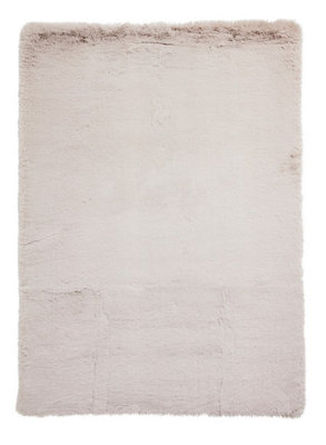 Silver Shaggy RugAnti-Shed Rug With 50mm ThickModern Luxurious Plain Rug For Bedroom& Dining Room-120Cm X 170Cm from B&Q