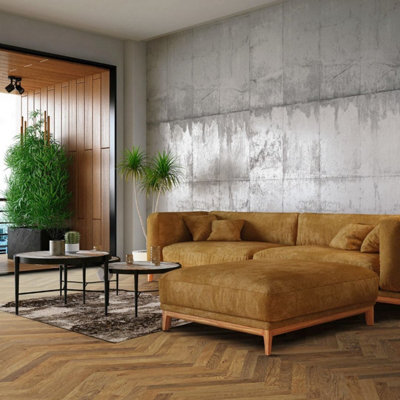  - Herringbone Engineered Flooring Chene11 Cognac Brown (14mm Thick X 90mm Wide)