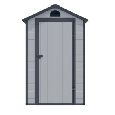 Cheshire 4 X 3 Single Door Apex Plastic Shed (Light Grey)