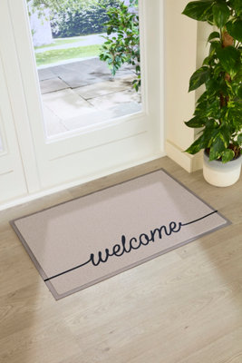 Artsy Doormats Beige Welscribble  Doormat (90 X 60Cm) from B&Q