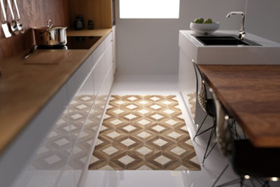 Artsy Doormats Parquet Style Vinyl Floor Mat 100X147Cm from B&Q