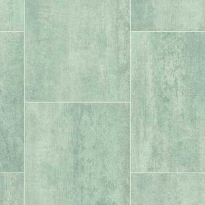 Grey Tile Effect Anti-Slip Vinyl Flooring For LivingroomKitchen2.0mm Felt Backing Vinyl Flooring-8M(26'3") X 2M(6'6")-16M² from B&Q