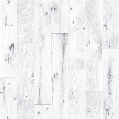  - Cameo 060S White Wood Effect Anti-Slip Vinyl Flooring For KitchenBathroom2.6mm Thick-3M(9'9") X 4M(13'1")-12M²