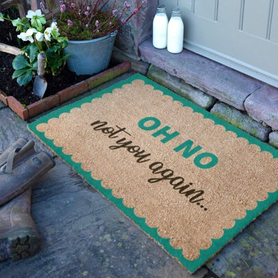 Artsy Doormats Oh No Not You Again Blue Scallop Doormat (90 X 60Cm) from B&Q