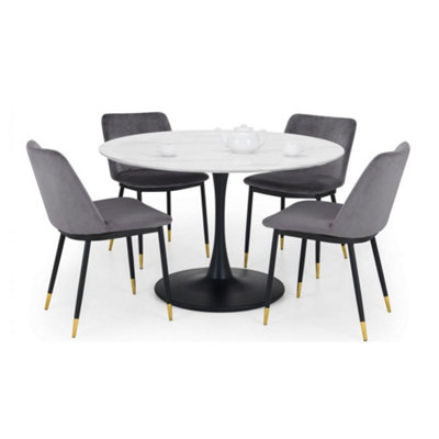 Ashfield Holland Round Pedestal Table & 4 Delaunay Grey Chairs from B&Q