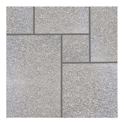 Stonewise Silver Grey Granite Mixed Patio Paving Slabs Full Pack 48 Slabs from B&Q