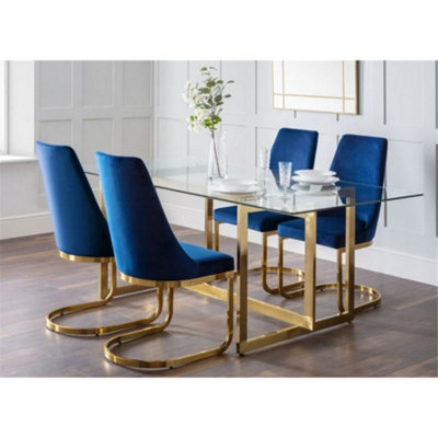 Ashfield Minori Dining Table & 4 Vittoria Blue Dining Chairs from B&Q