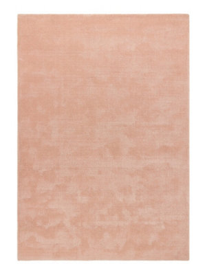 Pink Plain RugViscose Wool RugEasy To Clean RugHandmade Modern Rug For Living Room& Dining Room-120Cm X 170Cm from B&Q