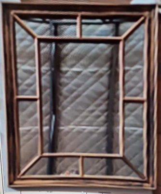 Biznest Large Rectangle Antique Window Wall Mirror Stylish Decor Durable Frame Window Style Black Gold 60X76Cm from B&Q