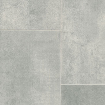  - Grey Stone Effect Vinyl Flooring For KitchenBathroom & Living Room2.0mm Thick Vinyl Sheet-6M(19'8") X 3M(9'9")-18M²