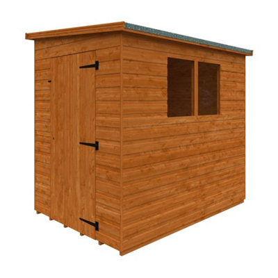 7Ft X 5Ft (2050mm X 1450mm) Horsforth Shiplap Lean-To Pent Shed With 2 Windows (12mm Tongue And Groove Floor And Roof)