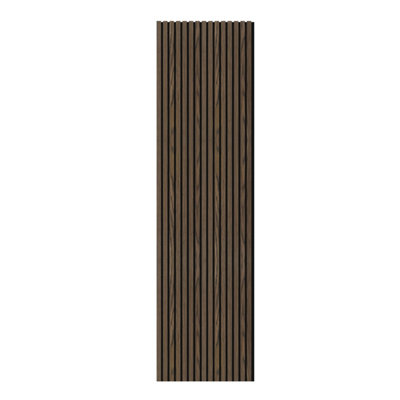 Wall Panels Uk Smoked Walnut Acoustic Slat Wall Panel ( 2 Pack ) from B&Q