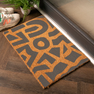 Artsy Doormats Grey Random Big Shapes Doormat from B&Q