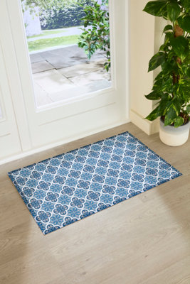 Artsy Doormats Blue Blue Mosaic  Doormat (90 X 60Cm) from B&Q