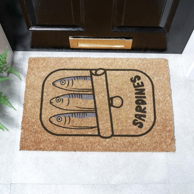 Artsy Doormats Sardine Tin Coir Doormat (60X40Cm) from B&Q