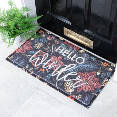 Native Natural Hello Winter Doormat (70 X 40Cm) 40Cm