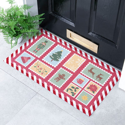 Artsy Doormats Winter Stamps Indoor Outdoor Doormat from B&Q