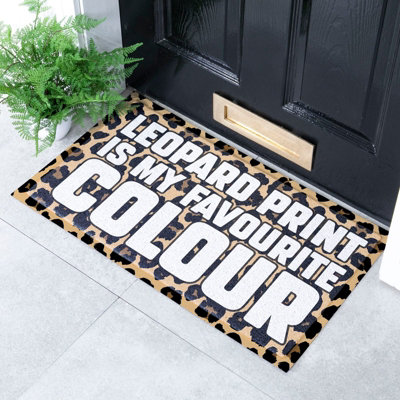 Native Natural Brown Leopard Print Doormat (70 X 40Cm) from B&Q