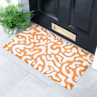 Native Natural Orange Blobs Indoor & Outdoor Doormat70X40Cm from B&Q