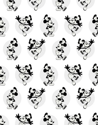 B&Q -  Eco-Friendly Multicolour Steamboat Willie Wallpaper