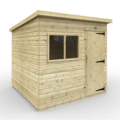 10Ft X 8Ft (2950mm X 2350mm) Horsforth Elite Pressure Treated Shiplap Pent Shed With 2 Windows