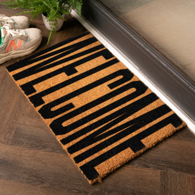 Artsy Doormats Large Welcome Full Text Doormat from B&Q