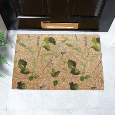 Artsy Doormats Watercolour Leaves Doormat (60 X 40Cm) from B&Q